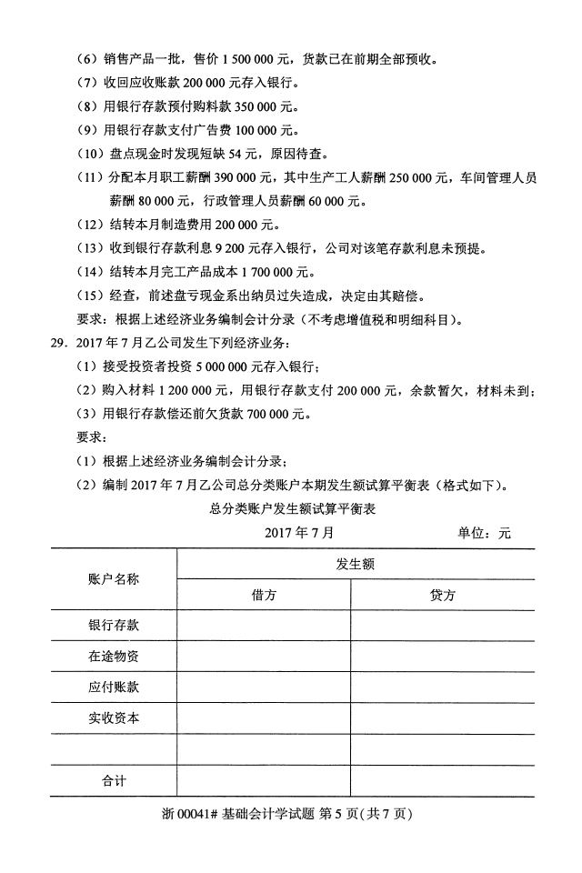 自考真題